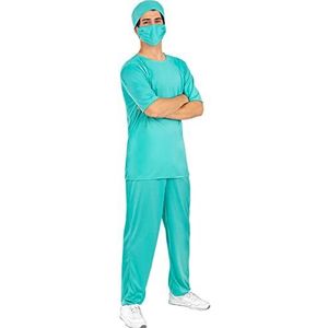 Funidelia | Dokter Kostuum voor mannen Dokters & Verpleegsters, Beroepen - Kostuum voor Volwassenen Accessoire verkleedkleding en rekwisieten voor Halloween, carnaval & feesten - Maat M - L - Blauw