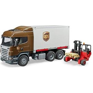 Bruder Scania R Series UPS Logistics Truck with Forklift and Pallets