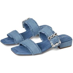 Anne Klein Lillie Sandaal voor dames, Denim, 37 EU
