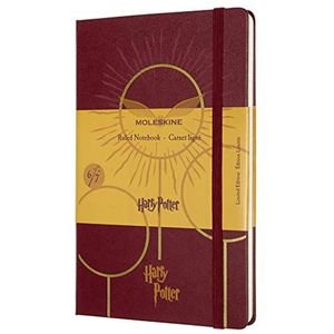 Moleskine - Harry Potter Limited Edition Notebook, Ruled Notebook, 6/7 Quidditch Theme, Hard Cover with Themed Graphics and Details, Size Large 13 x 21 cm, Burgundy Red, 240 Pages