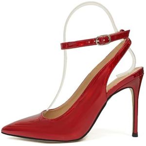 Vrouwen Elegante Hakken Stiletto-Sexy Stiletto Hiel-Puntige Neus Gesloten Avondfeest Luxe Mode Enkelband 49-CHC-19, 7 Bourgondië, 11 AU