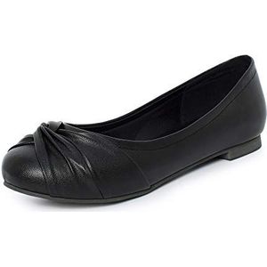 Smilice Slip-on loafer ballerina's voor dames met ronde neus, zwart, 33 EU