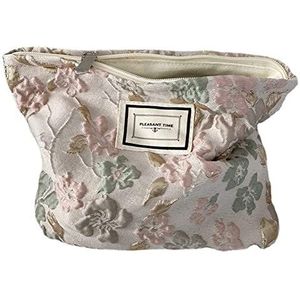 Esthetische Bloemen Make-up Tas Coquette Cosmetische Tas Kant Leuke Make-up Tas Reizen Gewatteerde Cosmetische Pouch voor Vrouwen Meisjes, A-01