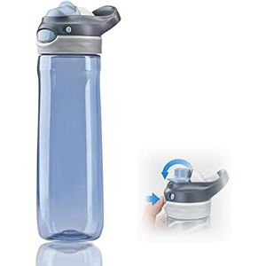 DEARART 26oz Grijze Waterfles Geen Stro, Duidelijke Flessen met Handvat Gemakkelijk te dragen, Brede Mond AUTOSPOUT Lekvrij Afsluitbaar Deksel, Pak Sport Reizen Kantoor Gym etc.