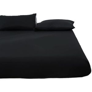 Waterdichte matrasbeschermer, waterdicht, effen hoeslaken, verstelbare matrashoezen, vier hoeken met elastiek, bedbescherming (kleur: zwart, maat: 80 x 200 x 30 cm)