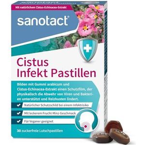 Sanotact - Cistus Infect Pastilles - 30 Zuigpastilles - Ondersteuning van de Afweer van Virussen en Bacteriën