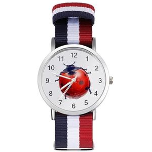 Rood Lieveheersbeestje Automatisch Horloge Voor Mannen Vrouwen Mode Quartz Horloge Armband Polshorloge voor Thuiskantoor