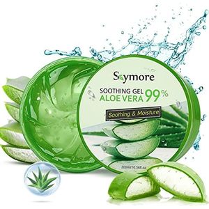 Skymore Aloë vera-gel, natuurlijke aloë vera-crème voor de droge huid, after sun-gel, kalmerende en voedende, natuurlijke vochtverzorging voor gezicht, lichaam en haar, 300 ml