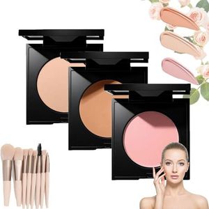 Luminancemilano Under Eye Brightener, Eye Brightener Powder, Conceal, Brightens, Effectively Cover Dark Circles, Moisturize and Blend for Smooth, Radiant & Refreshed Look (01+02+03)