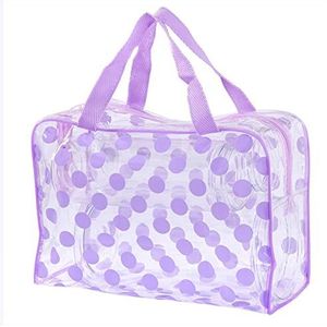 Make-up opbergdoos Dames Opbergtas Toiletries organiseren waterdicht PVC Cosmetische tas draagbare transparante make-up tas vrouwelijke waszak Make-up Organizer-doos (Size : Purple)