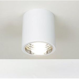 Opbouwspot metaal wit woonkamer eettafel hal B: 17 cm E27 tot 60 watt modern Bauhaus design ronde plafondlamp keuken DOWNLIGHT