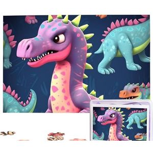 Monster dinosaurus puzzels gepersonaliseerde puzzel 1000 stukjes legpuzzels van foto's foto puzzel voor volwassenen familie (74,9 cm x 50 cm)