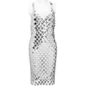 1 STUKS Body Chain Jurk Acryl Pailletten Harnas Zomer Strand Bikini Sieraden Shapewear Vrouwen Rave Accessoires(Silver)