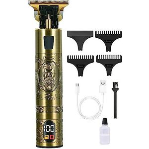 Professionele tondeuse, T-Blade 0 mm, elektrische baardtrimmer, set voor heren, haartrimmer met USB, oplaadbaar, lcd-scherm
