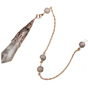 Vintage Natural Gemstones Bronze Pendulum Chains Pendant Necklace Healing Dangle Pendulum Jewelry Reiki Pendulum Decor (Color : Labradorite Bronze)