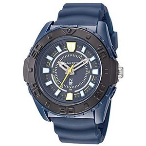 Nautica Heren Quartz Siliconen Band, Blauw, 24 Casual Horloge (Model: NAPCNS214), Blauw