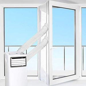 HOOMEE Raamafdichting voor Mobiele Airconditioners, Airconditioners, Wasdrogers, Afzuigluchtdrogers - Heteluchtstop voor Bevestiging aan Ramen, Dakramen, Openslaande Ramen (Airconditioning Raamafdichting 560cm)