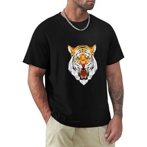 Heren T-shirt tijger korte mouwen T-shirt ronde hals T-shirt voor mannen, Tijger1, XXL