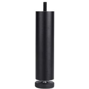 Tafelpoot 4 stuks verstelbare meubelpoot M8 aluminium tafelpoten for tv-kast, kledingkast, verhoogde koelkast, wasmachinepoten, meubelpoten for doe-het-zelf, thuis, kantoor (zwart 6 cm)(Black 25cm)