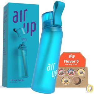 air up® waterfles (22 oz) Ocean Blue + 5x peulen Flavor Fiesta | Suikervrije smaakpods & Waterflessen met rietje | Gearomatiseerde waterfles