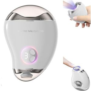 EEYZD 2 in 1 elektrische polijst automatische nagelknipper, USB oplaadbare vingernageltrimmer, nagelstofzuiger, met nagelclipopslag voor verzorgers, kinderen, ouderen, volwassenen,Wit