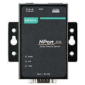 MOXA NPort 5110-1 Port Seriële Apparaatserver, 10/100 Ethernet, RS232, DB9 Mannelijk