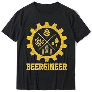 Beergineer Homebrew Home Brewing Craft Beer Brewer Gift T-Shirt Tshirts Tops Tees Cotton Fashionable Crazy Men Black XL