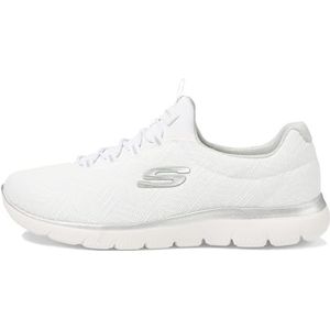 Skechers Summits-Quick Getaway sneakers voor dames, Wit Zilver Wsl, 36.5 EU Breed