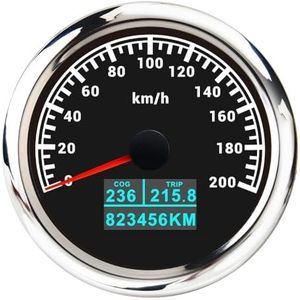 60 km/u 120 200 MPH 85 mm GPS-snelheidsmeter met antenne 7-kleuren LED 3-in-1 snelheidsmeter COG TRIP kilometerteller for boot en auto(CustomizedBS 200kmh)