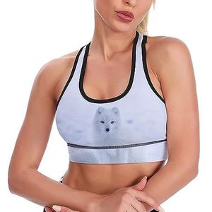Arctic Fox in The Snow Ademende Sportbeha's voor Vrouwen Draadloze Workout Yoga Vest Ondergoed Racerback Crop Tank Top XL