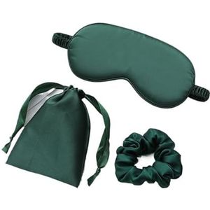 Verduisterende slaapmaskers, Zijden oogmasker 3 stuks set vrouwen imitatie zijde slaap oogmasker ooglapjes(Green)
