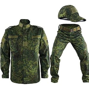 Mannen Tactische Camouflage Militaire Combat Suits, Camouflage Tactische Apparatuur Mannen Outdoor Winter Werk Kleding Leger Uniform. (Camo Groen B, 2XL)