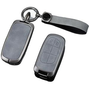 Autosleutel beschermhoes Voor Renegade Voor Compass Voor Grand Voor Wrangler Metalen Leren Autosleutelhoesje Fob Autoaccessoires Sleutel Shell(2)