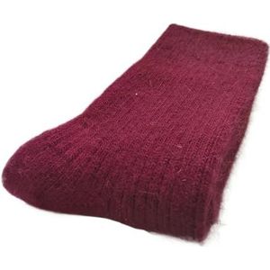 YIJIANUO Wollen sokken dames dames winter warme vrouwen sokken super dikker effen schapenwol tegen koude sneeuw thermische sokken zacht 1 paar, Karmozijnrood, 71 EU