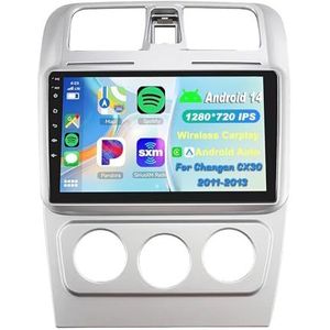 Android 14 2 Din Autoradio 9in Auto Stereo voor Changan CX30 2011-2012 met Draadloze Carplay Android Auto Bluetooth GPS Navigatie FM Radio WIFI Stuurwielbediening(W-2(2G+32G))
