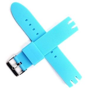 dayeer Waterdichte siliconen rubberen horlogeband voor Swatch horlogeband riem gereedschap riem (Color : Lightblue, Size : 20mm)