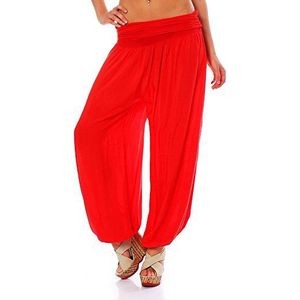 malito dames pofbroek kort in effen kleuren | Harembroek om te dansen | Aladdinbroek om te chillen - Vrijetijdsbroek 1482 (rood