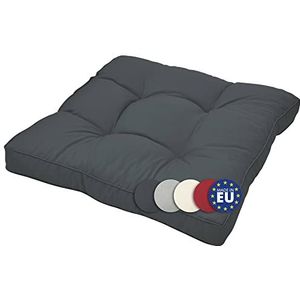 Beautissu Loungekussen XLuna zitkussen voor tuin tuinmeubelen lounge dikke bekleding in 70x70x10 cm grafietgrijs
