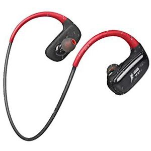 CYBORIS 16GB Ingebouwd geheugen MP3-speler Bluetooth-headset Oortelefoon IPX7 Waterdichte sport Draadloze stereo-oordopjes (rood)