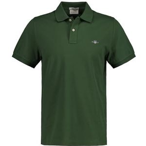 GANT Reg Shield Ss Pique poloshirt voor heren, pine green, L