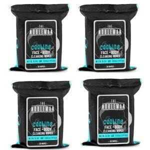 Koelende gezichts- en lichaamsreinigingsdoekjes voor heren, 4 stuks, 120 stuks reishanddoeken voor na de workout