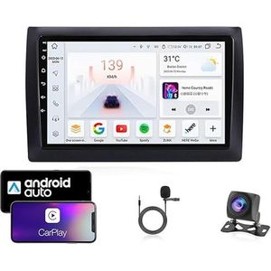 9 Inch Autoradio Compatibel voor Fiat Stilo 2002-2010 met GPS Navigatie CarPlay Android Auto Acht-Core 4G Bluetooth WiFi MirrorLink Stuurwiel Afstandsbediening(T2 4 Core Wifi 2G+32G)