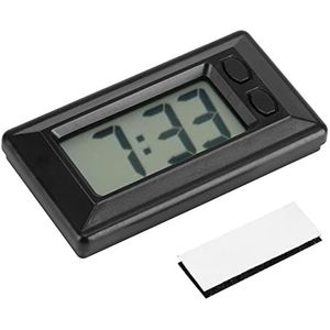 MAGT Digitale lcd-klok, mini-autoklok, datum, tijd, kalender, weergave, kleine elektronische klok met lijm, voor auto, dashboard, bureau