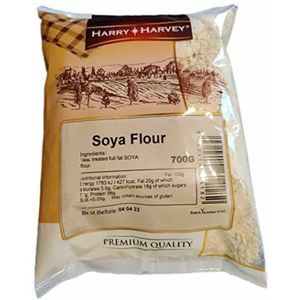 Sojameel 700g, gedroogd sojapoeder, Harry Harvey - High Protein, voeg voeding toe aan uw keuken, warmtebehandelde, geroosterde, nootachtige smaak