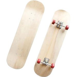 Harilla Leeg skateboarddek Kids DIY Skateboard Creativiteitsontwikkeling Ongeverfd blanco longboarddek Houten dek voor kinderen Kinderen, 72 cm met wiel