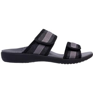 Spenco Slide-sandaal in stijl voor dames, Zwart, 6 UK Wide