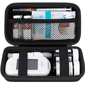 Elonbo - Diabetische Supply Organizer Bag - Zwart - Glucosemeter Opslagkoffer
