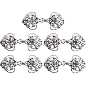 Shirt Cinch Swirl Clip Cape Clips, Sjaal Cardigan Clips Pakket van 5 paar Swirl Clasp Sluitingen Legering(Typed Antique Silver)