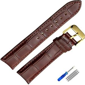 dongriuk Horlogeband van echt leer voor Tissot herenhorloge(Brown-gold,22mm)