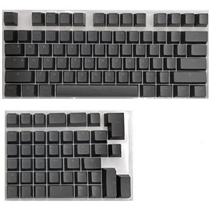 PBT Keycaps Voor Mini Mechanische Toetsenbord Pak Voor 61/64/68/71/82/84 Layout Toetsenbord Met Transparante RGB Letters (zwart)